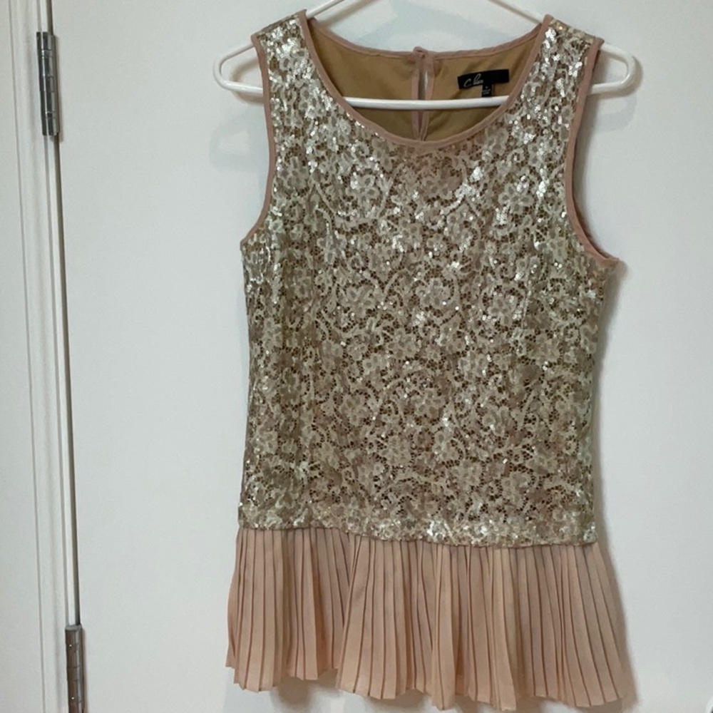 Pink Sequin Sleeveless Top  size medium (3 for $15 item)